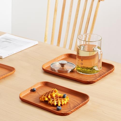 Wood Grain Plastic Serving Platters and Trays,Serving Dishes for Entertaining,Platters Serving Food,Appetizer Serving Trays for Snacks,Charcuterie,Chips,Candy,Fruit,Sushi Coffee Cosmetics Accessories - color: Tray-s-2pack-wood Grain
