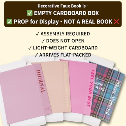 PROBENEX Velvet Medium | 4 PCS Faux Decorative Books for Home Decor | Not Real Books (Cardboard Boxes) | Coffee Table, Shelf Styling & Modern Aesthetic Accent Pieces for Living Room, Office - color: Velvet_medium