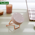 Marble Phone Stand with Metal Holder, Charging Available While Using, Swipe Up to Unlock, Made of Natural Marble as Business Card Holder for Office Desk (Rose Pink + Rose Gold) - color: Rose Pink + Rose Gold