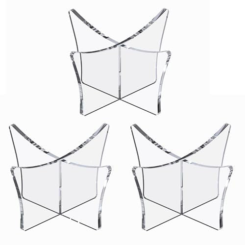Acrylic Ball Holder 3-Pack, Small Size for Baseball, Softball & Golf Ball; Medium & Large Size for Basketball, Soccer, Volleyball; Horizontal Size for Rugby and Football - style: Large - 4.7 x 2.6 inch