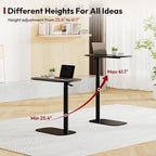 SANODESK Adjustable Overbed Bedside Table Pneumatic Adjustable Height Laptop Computer Standing Desk Cart with Tray, Hospital and Home Use(23.6" W x 13.8" D,Black) - color: Black, size: Xsmall
