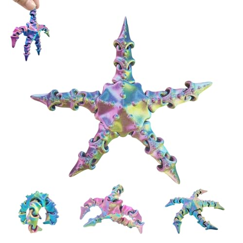 3D Printed Figurines Art Sculpture Toy Office Desk Shelf Decoration Colorful Abstract Sculpture Pieces Creative Display Decor - color: Starfish, size: F