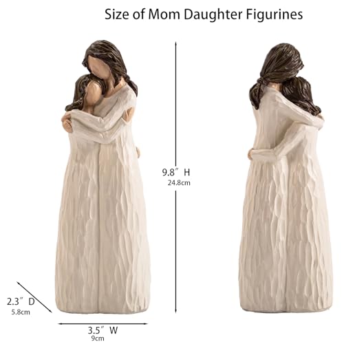 Gifts for Mom from Daughter, Mother and Daughter Hugging Figurines - Perfect for Mothers Day Christmas or Birthday Gifts, Resin, 9.8" H - style: Hugging Mom Daughter