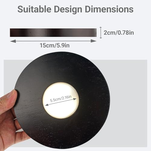 Wood LED Light Base - Crystal Display Base for Glass Art/Acrylic, 3 Light Modes with 10-Level Dimming & Auto Timer (Dark Brown, 5.9 inch) - color: Dark Brown, size: 5.9 inch