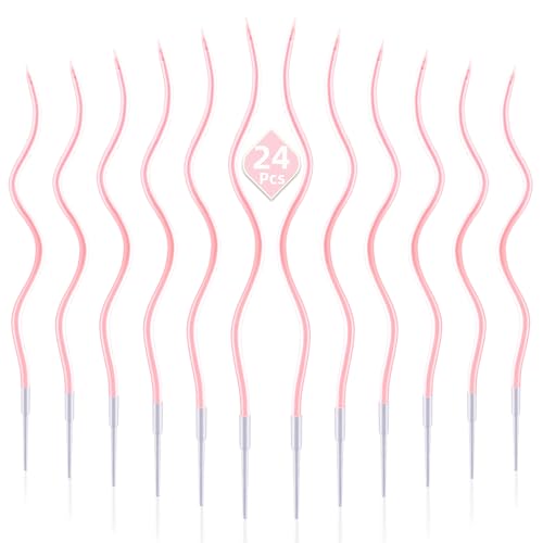 PHD CAKE 24-Count Pearl Pink Spiral Long Thin Birthday Candles, Cake Candles, Birthday Parties, Wedding Decorations, Party Candles - color: Pearl Pink