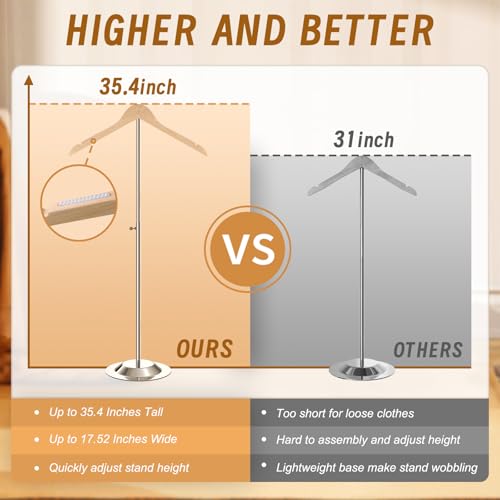 Adjustable Shirt Display Stand 2 Pcs, 20-35 Inch Height Tshirt Display Stand for Vendors, Wood T Shirt Mannequin, Jacket, Coat at Clothing Vendor Events, Trade Fair Show(Oak Color) - color: Oak Color, size: 2Pcs