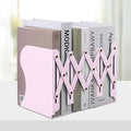 Honagu Adjustable Bookends, Metal Book Ends for Shelves Heavy Book, Desk Magazine File Organizer for Home, Office, Books, Papers, Extends up to 19 inches (Macaron Pink) - color: Macaron Pink