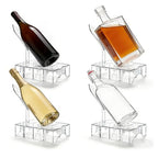 Clear Acrylic Wine Rack, Modular Stackable Countertop Wine Bottle Holder with Leaf Shaped Support, Multi Purpose Versatile Wine Display Stand for Home Bar Party Daily Organizing (4pcs) - color: Transparent - 4pcs