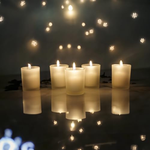 WGV Frosted Tea Light Votive Candle Holder 2.2x2.75, Tiny Utility Cylinder Glass Vase, Small Planter Terrarium for Home Accent Decor, 1 Pc - color: Frost-cylinder-2.75"