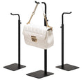 3 Pack Purse Holder Handbag Display Stand: Hanger Rack Showing Bags, Purses, and Wreath, Adjustable Black Hook Stand for Tabletop, Closet, Desk, and Retail Use for Vendors - color: Black