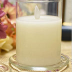 2 Pack Glass Candle Holder 4" Clear Beautiful Transparent Round Candle Plate… - size: 2pack-4inch