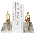 Book Ends for Shelves to Hold Books,Heavy Duty Thinker Abstract Statue Decorative Bookends for Home Office Bookshelf, Gift for Book Lovers,1 Pair - style: Thinker