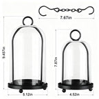 Glass Hurricane Candle Holder Decorative Gold Candle Lantern, Pillar Candlestick Holders Set of 2, Hanging Metal Holder Modern Table Centerpieces, Black - color: Black