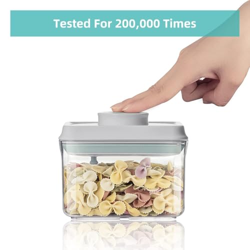 Ankou Food Airtight Containers (1500ml) 1.5 Qt Pop Up Food Formula Container With Lids, Bpa-Free One Button Open Stackable Container for Coffee Tea Brown Sugar Cereals - 8 Labels - Clear - color: 1.5 QT