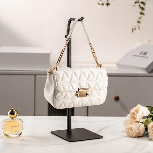 3 Pack Purse Holder Handbag Display Stand: Hanger Rack Showing Bags, Purses, and Wreath, Adjustable Black Hook Stand for Tabletop, Closet, Desk, and Retail Use for Vendors - color: Black