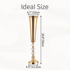 Metal Gold Trumpet Vase - 2 Pcs Tall Tabletop Vases for Centerpieces, 20.8in, Flower Stand for Wedding, Birthday, Home Decor