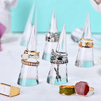 Jetec Clear Acrylic Crystal Ring Holder Acrylic Ring Display Jewelry Holder Wedding Display Cone Support Single Finger Rings Showcase Stand for Jewelry - color: Transparent