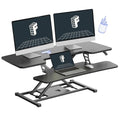FLEXISPOT 40" Wide Standing Desk Converter Sit to Stand up Riser Height Adjustable Computer Workstation with Spacious 2-Tier Desktop, Black - color: Black, size: 40" 1pc