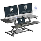FLEXISPOT 40" Wide Standing Desk Converter Sit to Stand up Riser Height Adjustable Computer Workstation with Spacious 2-Tier Desktop, Black - color: Black, size: 40" 1pc