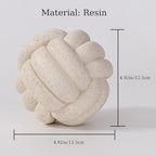 Knot Ball Statue Decor, Coffee Table Decor, Resin Aesthetic Decorative Accents for Book Shelf Entry Table Boho Modern Rustic Home Décor Office Living Room Decoration
