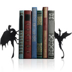Geelin Dragon Metal Bookends Set of 2 Styles Gothic Book Ends for Shelves Bookshelf Home Office Desk Bookshelf Decor Gift for Dragon Lovers and Reading Enthusiasts - style: Flying Dragon