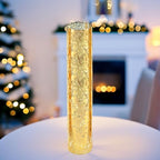 WGVI Hurricane Candle Holder Sleeve, W: 2.5", Ht: 14", Gold Speckled Glass Cylinder Open Both Ends, Chimney Tube Shade, 1 Piece - size: 2.5x14"H