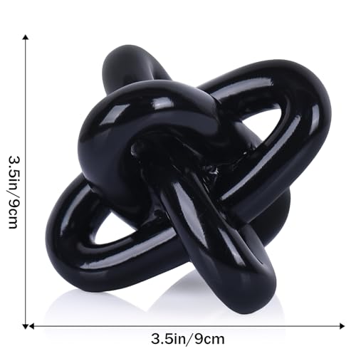 DOVDOV Black Knot Sculpture, Triple Knot Statue, Black Home Decor, Perfect for accenting Rustic-Style Coffee Tables, Living Room TV Stands, Dining Tables, and entryway Shelves. - color: Black