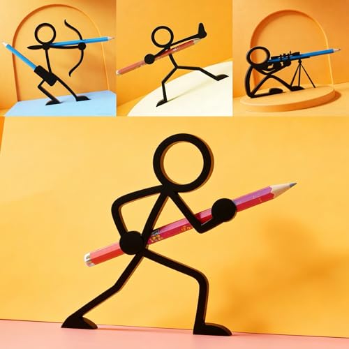 Pen Holder, Fun Desktop Ornament, Multifunctional Pencil & Pen Organizer for Home Office Decor (Black（Runner）) - color: Black（runner）