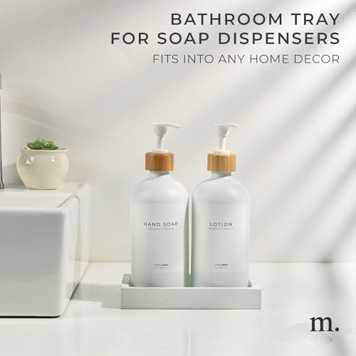 MaisoNovo Concrete White Tray for Bathroom CounterTop | Bathroom Trays for Counter | Soap Tray for Kitchen - color: White Tray