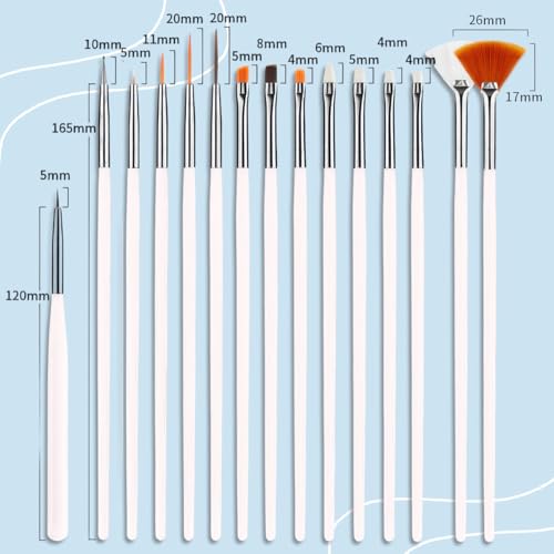 28 Pcs Nail Art Brushes Nail Art Tool Set Resin Nail Art Palette Sculpture Pen 2 Way Acrylic Silicone Carving Pen Dotting Pen Tool Manicure Kit for Home DIY Salon Nail Art (White) - color: White