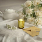 WGV Gold Speckled Tea Light Votive Candle Holder 2.2x2.75, Small Tiny Utility Cylinder Mercury Glass Vase, Home Accent Decor, 1 Pc - color: Gold-cylinder-2.75"