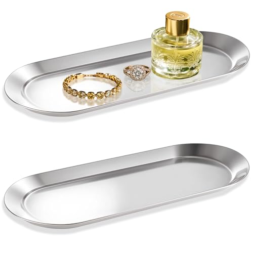 Stainless Steel Perfume Tray, Silver, 12" - 2 Pack - color: Silver, size: 12"