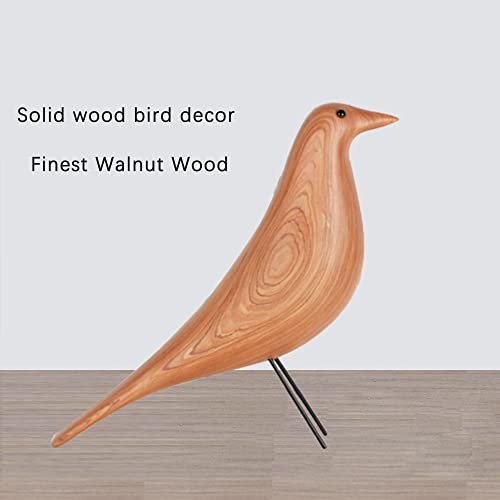 Mid-Century House Bird Walnut Wood Home Décor, Modern Style Dove Ornaments (Wood) - color: Solid Wood