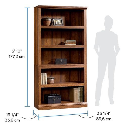 Sauder Miscellaneous Storage 5-Shelf Bookcase/ Book shelf, Washington Cherry finish - color: Washington Cherry Finish