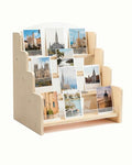 UCEC Greeting Card Display Stand, 4-Tier Wooden Acrylic Greeting Card Holder, Display Stands for Vendor Events Postcard, Craft Fairs, Retail Counter, Brochures & Photos Organizer