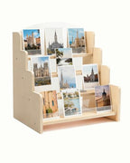 UCEC Greeting Card Display Stand, 4-Tier Wooden Acrylic Greeting Card Holder, Display Stands for Vendor Events Postcard, Craft Fairs, Retail Counter, Brochures & Photos Organizer