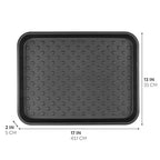 iDesign Plastic Under Sink Mat Tray for Kitchen Cabinet, Bathroom, Entryways, Office, Mudroom, College Dorm, (Set of 2), 17" X 13" X 2", Black - color: Black