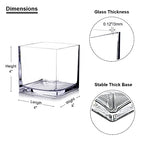 EnovaFloral Square Glass Cube Vase (4x4 Inch) - Set of 1 with Floating Candle Holders for Wedding Centerpieces & Home Office Decor - size: 4x4x4