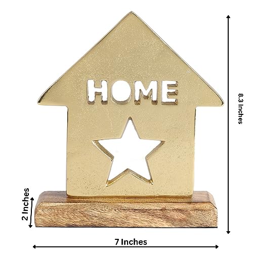 PURESTORY Metal Decorative Showpiece for Home Decor Accents | Shelf Decor Accents |Bookshelf Décor | Fireplace Decor or Desk Décor.Table Decorations for Dining Room Living Room - Home - Gold - color: Gold