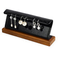 Solid Wood Jewelry Earrings Display Stand Small Jewelry Display for Long Earrings(Black) - color: Black