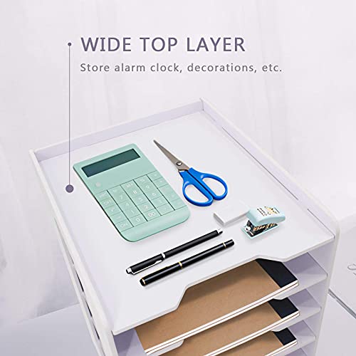 SONGWAY File Organizer for Desk - Desk Organizer for Document, Multifunctional 7 Tier Vertical File Holder, Paper Holder Organizer, Desktop File Organizer for Home Office School Decorations, White - size: 7 Tier