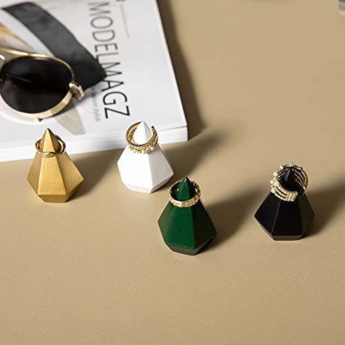 MyGift Modern Cone Shaped Ring Holders, Decorative Multi-Colored Pastel Prism Style Jewelry Display Stands, Set of 4 - color: Multicolored -4
