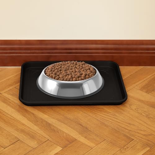 Boot Tray 2 Packs All Seasons Multi-Purpose, Waterproof Boot Trays for Entryway Indoor & Outdoor, Non-Slip Shoe Tray, 16.7"x12.8",Black - color: Black