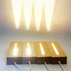 2Pcs 4.33" Wood LED Light Base with Blank Acrylic Sheet Clear Cast Plexiglass for LED Light Base Signs DIY Display Projects Craft-Warm Light - color: Warm Light, size: 2PC 4.33" + AS