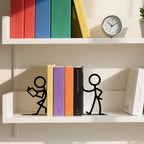 Metal Bookends People Bookends Decorative Cute Book Ends for Shelves Bookshelf Home Office Desk Reading Decor Bookshelf Decor for Book Lovers Gift - style: People Decorative Bookends