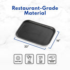 New Star Foodservice 24852 Restaurant Grade Non-Slip Tray, Plastic, Rubber Lined, Rectangular, 10-Inch x 14-Inch, Black - color: Black, size: 14" x 10" x 0.7"