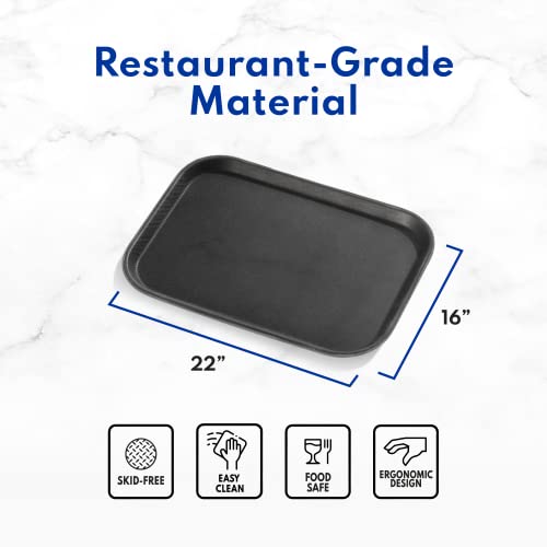 New Star Foodservice Restaurant Grade Non-Slip Tray, Plastic, Rubber Lined, Rectangular (Brown, 16-Inch x 22-Inch) - color: Brown, size: 16-Inch x 22-Inch