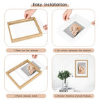 MUYE 12x16 Floating picture Frames Set of 2,Double Glass Frame,Display Any Size Photo up to 12x16,Wall Mount or Tabletop Standing,Natural - color: Natural, size: 12x16