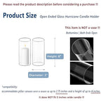 CYS EXCEL 6 PCS (H:6" D:3") Open Ended Glass Hurricane Candleholder Tube Shade | Multiple Size Choices Open Flame Candle Chimney Tube Cover | Bottomless Cylinder - size: 3" wide x 6" tall