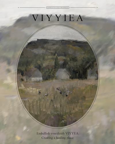 VIYYIEA Gold Framed Wall Art Canvas Print Home Decor Vintage Landscape Art Prints Wall Decor Abstract Serene Countryside Scene Wall Prints Mid Century Modern Decor for Living Room Bedroom 11x14in - color: Landscape from Bærum, size: 14"L x 11"W
